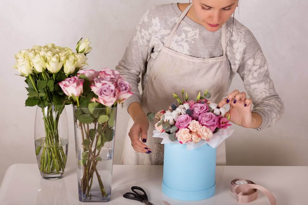 Making artificial flower arrangements