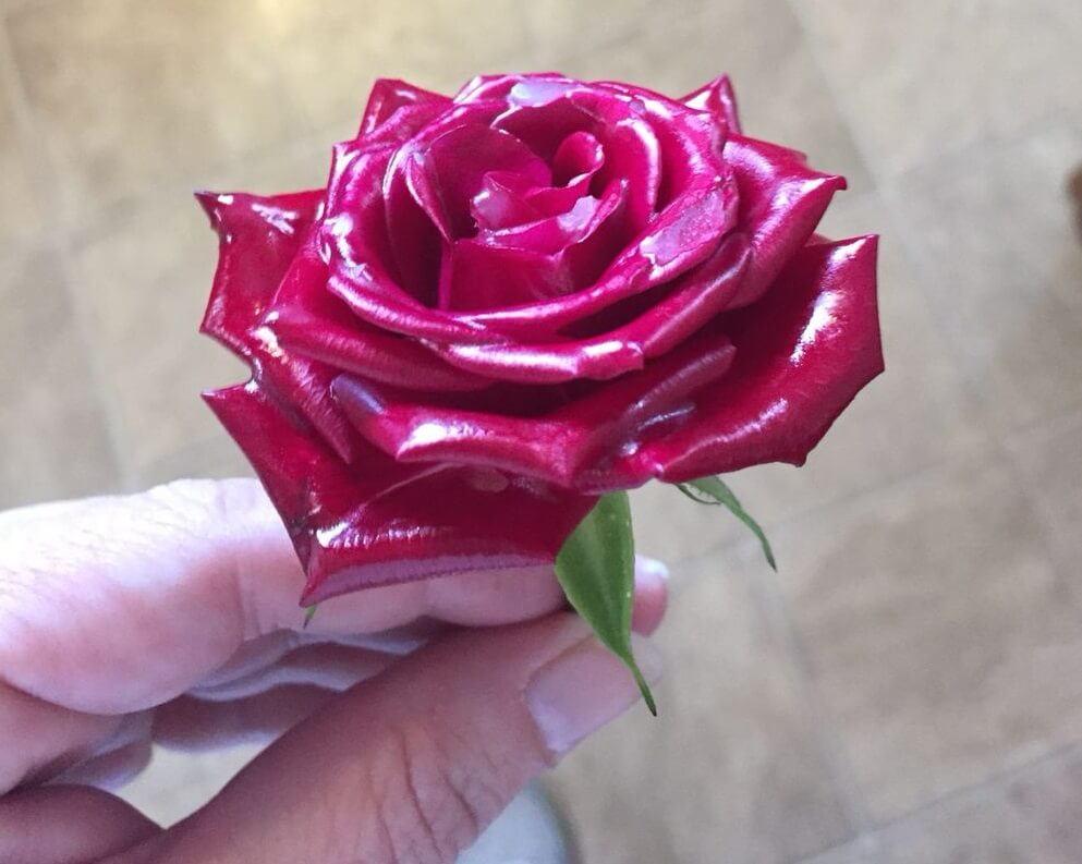 Wax Coated Artificial Rose