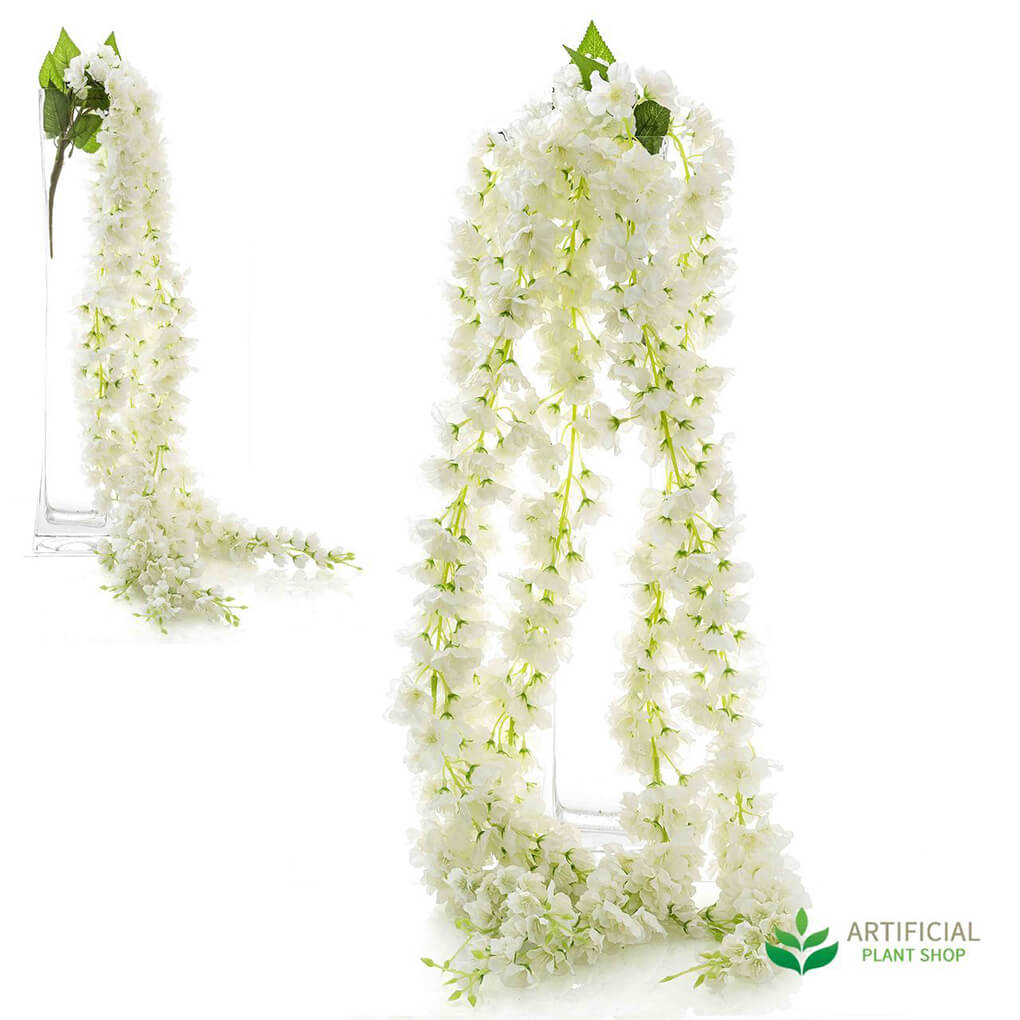 Artificial Garlands - White Blossom