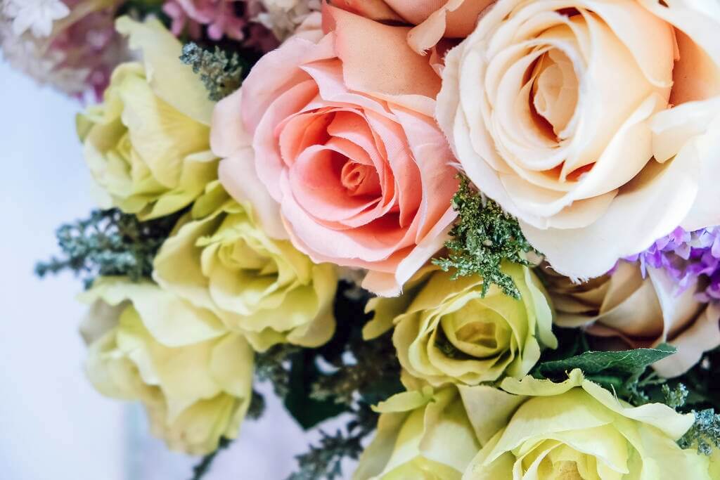 Closeup Of Artificial Silk Flowers