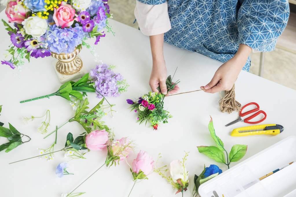 Woman Flower arranging