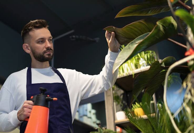 Man watering plants