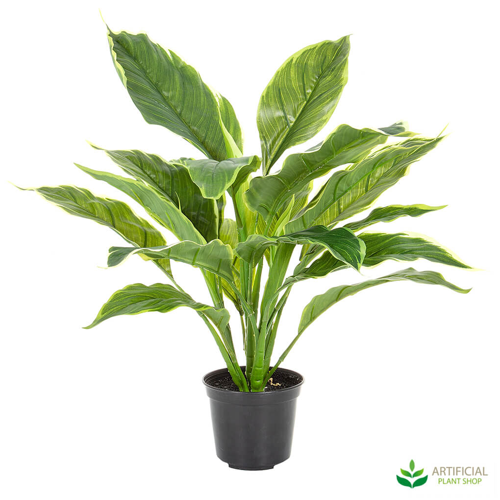 Lifelike potted artificial Hosta plant