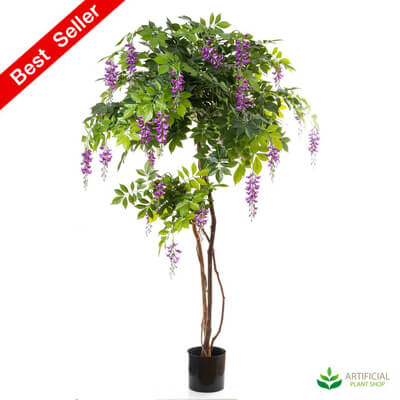 Artificial Wisteria Tree with Lilac Flowers