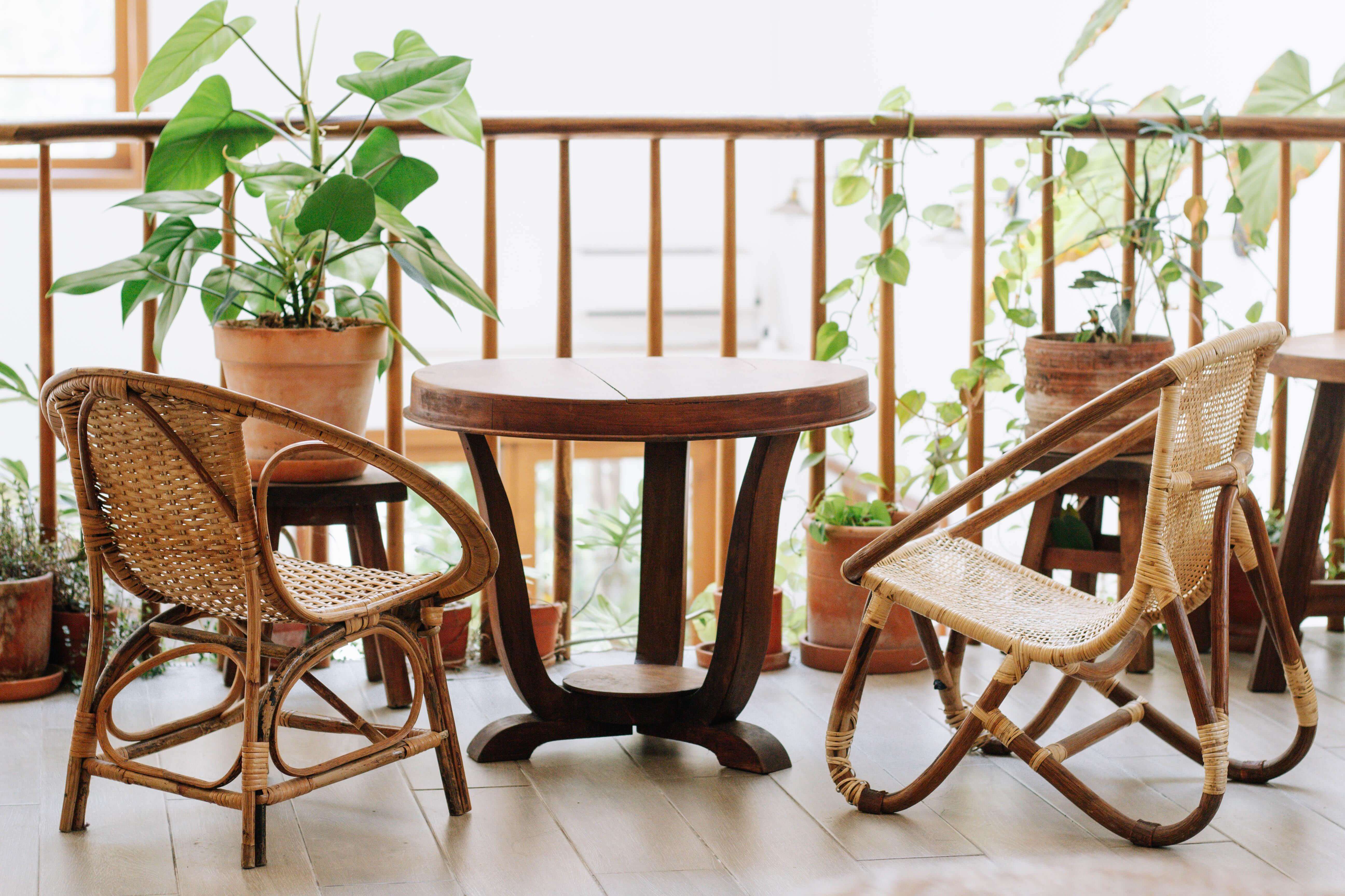 Plants on a deck area