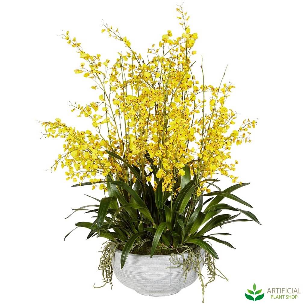 Dancing Orchid arrangement with Yellow Flowers